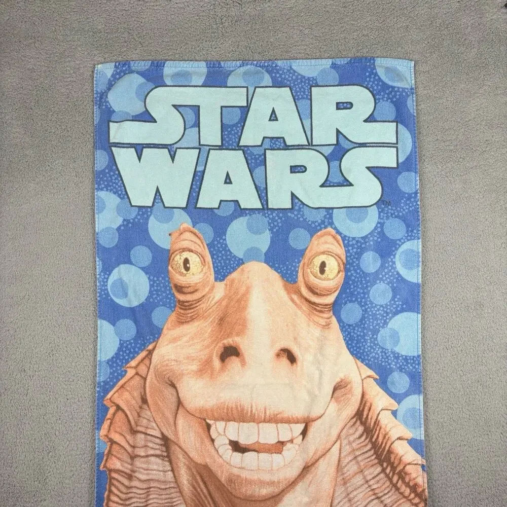 Vtg Star Wars Episode 1 The Phantom Menace Jar Jar Binks Beach Towel 27x54”